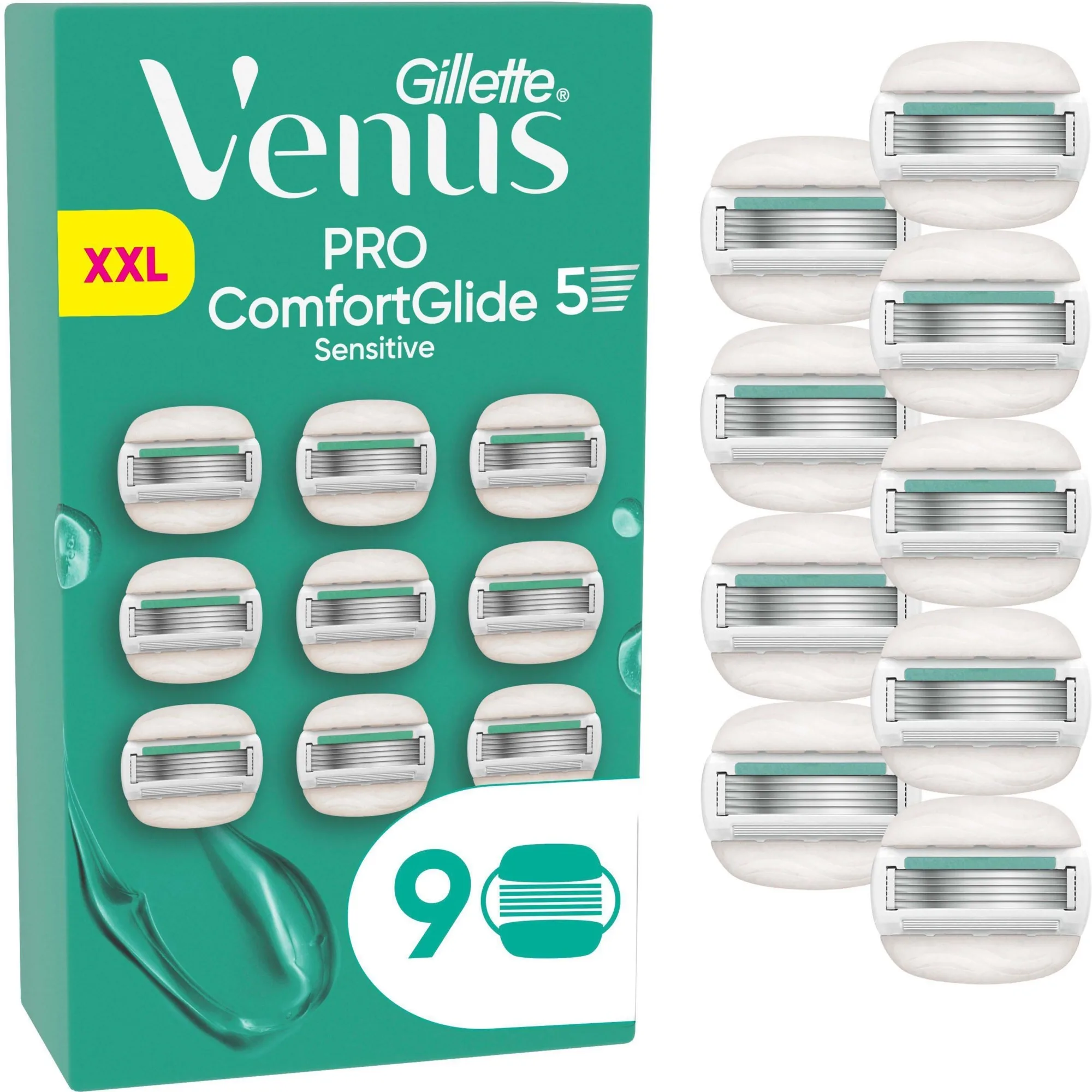 Gillette Venus Pro ComfortGlide Sensitive Razor Blades 9 stk