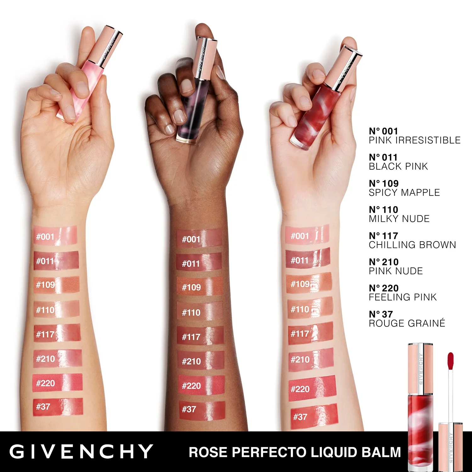 GIVENCHY Rose Perfecto Liquid Lip Balm Läppbalsam Skugga N°011 Black Pink 6 ml
