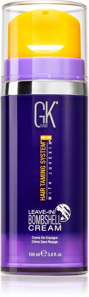 GK Hair Bombshell Leave-In Cream ravitseva hiuksiin jätettävä hoitoaine kaikille vaaleille hiustyypeille sisältää pumpun 100 ml