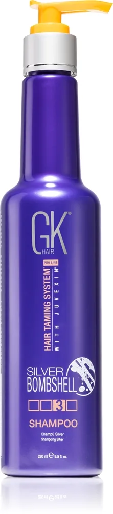 GK Hair Silver Bombshell Schampo för blont hår neutraliserar mässingstoner 280 ml
