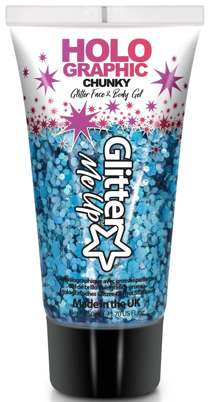 Glitter Me Up Holographic Face & Body Glitter Gel Cosmic Blue