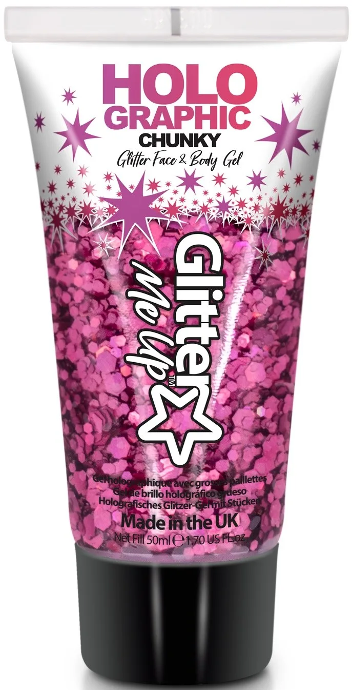 Glitter Me Up Holographic Face & Body Glitter Gel Princess Pink