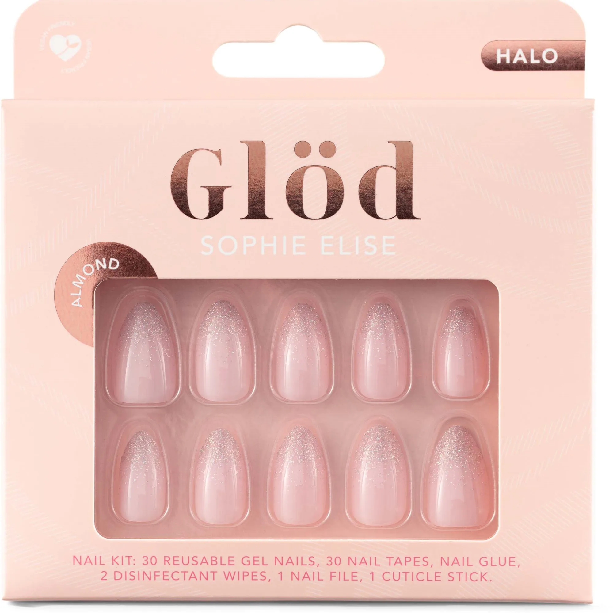Glöd Sophie Elise Gel Nails Almond Halo