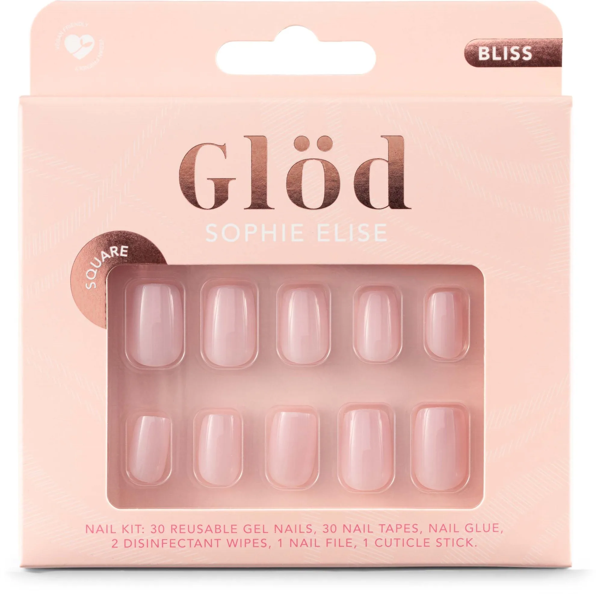 Glöd Sophie Elise Gel Nails Square Bloss