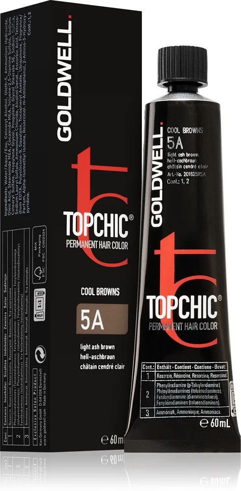 Goldwell Topchic Permanent Hair Color 5A Light Ash Brown 60 ml