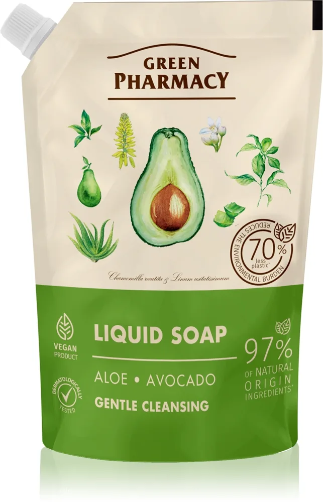 Green Pharmacy Aloe & Avocado nestemäinen käsisaippua täyttöpakkaus 460 ml