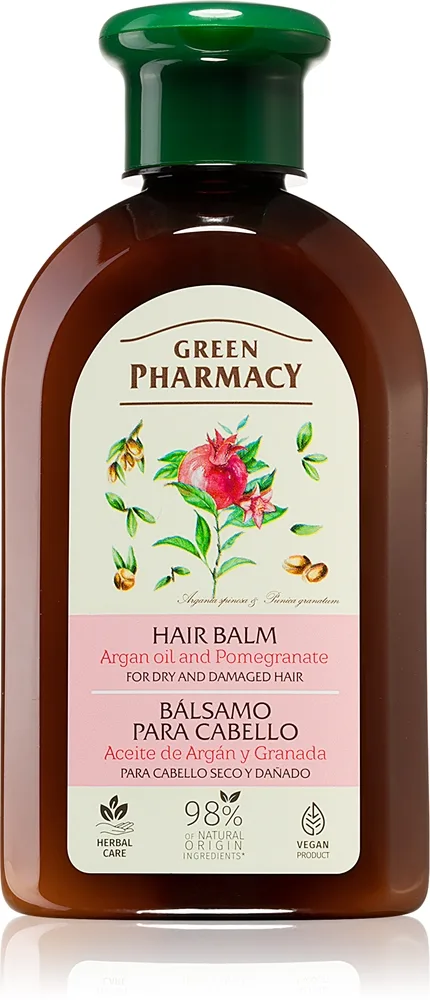 Green Pharmacy Argan Oil & Pomegranate Hair Balm Balsam för torrt och skadat hår 300 ml