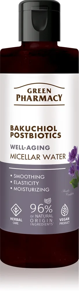 Green Pharmacy Bakuchiol & Postbiotics Micellar Water Micellärt vatten med effekt mot åldrande och för bättre fasthet 200 ml