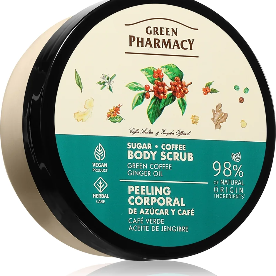 Green Pharmacy Green coffee & Ginger Oil Body Scrub Kroppsskrubb socker 200 ml