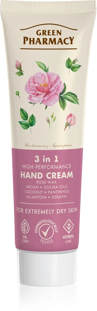 Green Pharmacy Rose Hand Cream ravitseva ja kosteuttava voide käsille ja kynsille 100 ml
