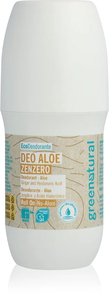 Greenatural Deodorant Roll-On Ginger Deodorant med mineraler med hyaluronsyra 75 ml