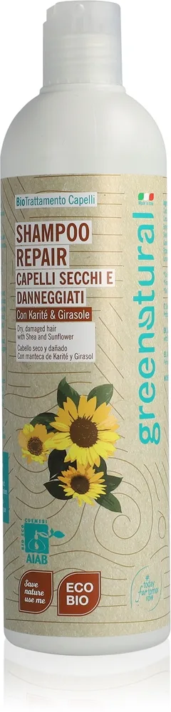 Greenatural Shampoo Repair Regenererande schampo för torrt och skadat hår med shea smör 400 ml
