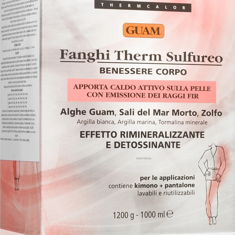 Guam Fanghi Therm Sulfureo värmande kompress för att lösa upp muskler och leder 1200 g