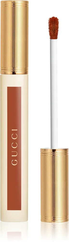 Gucci Glow Oil-In-Water Tint Liquid Lipstick skinnende fugtgivende flydende læbestift Skygge 308 Lucy Dark Orange 6.5 ml