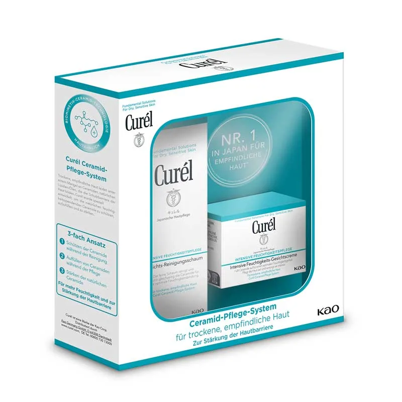 Curél Gesichts-Reinigungsschaum & Feuchtigkeitscreme 1 Packung Kombipackung
