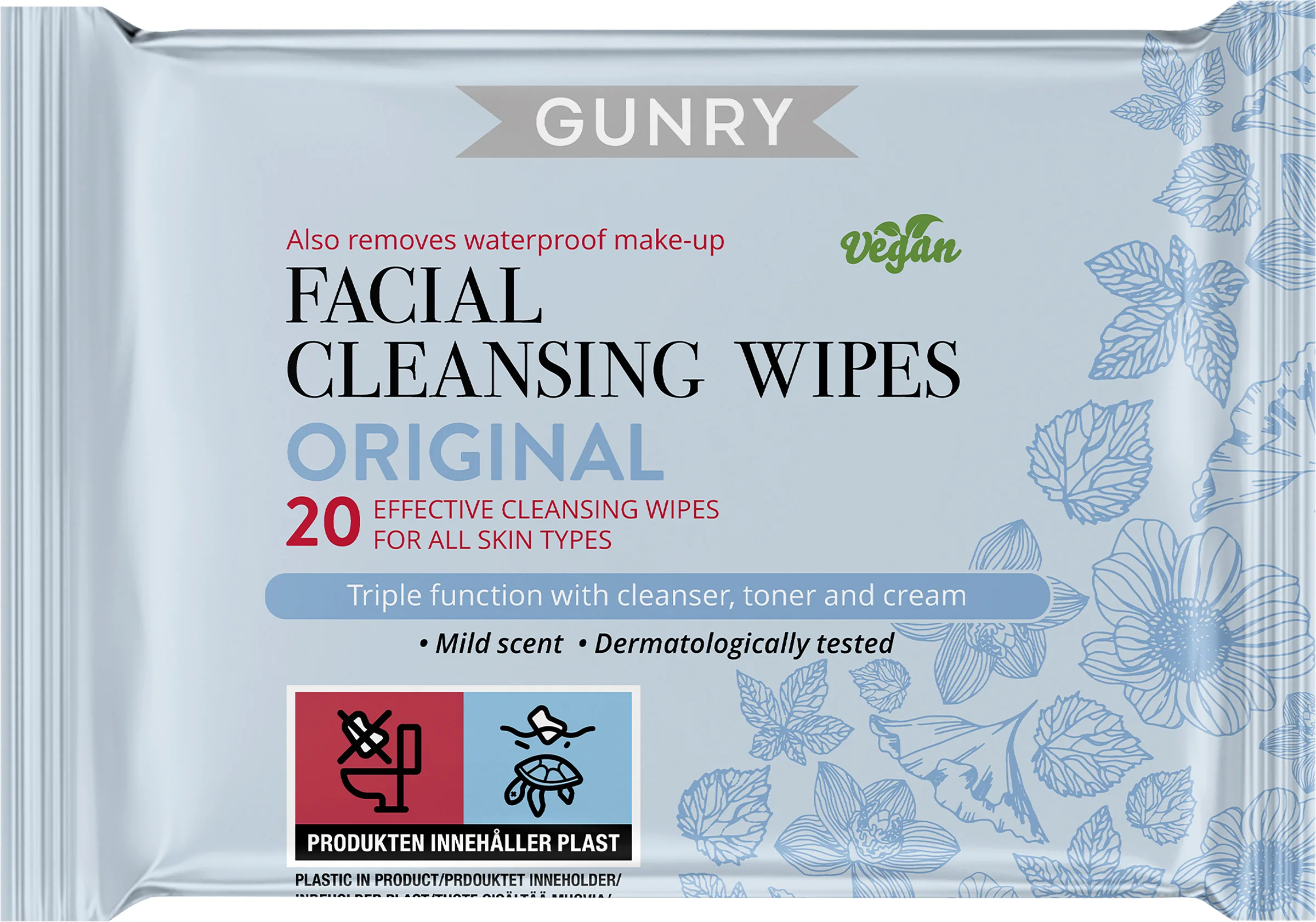 Gunry Facial Cleansing Wipes Original 20 st