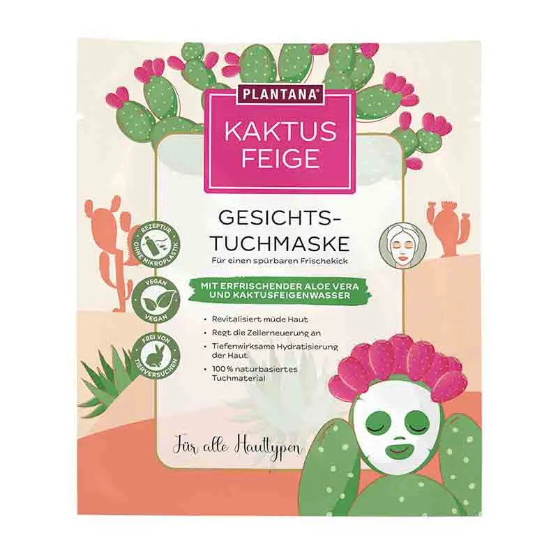 PLANTANA Gesichtstuchmaske Kaktusfeige 1 St Gesichtsmaske