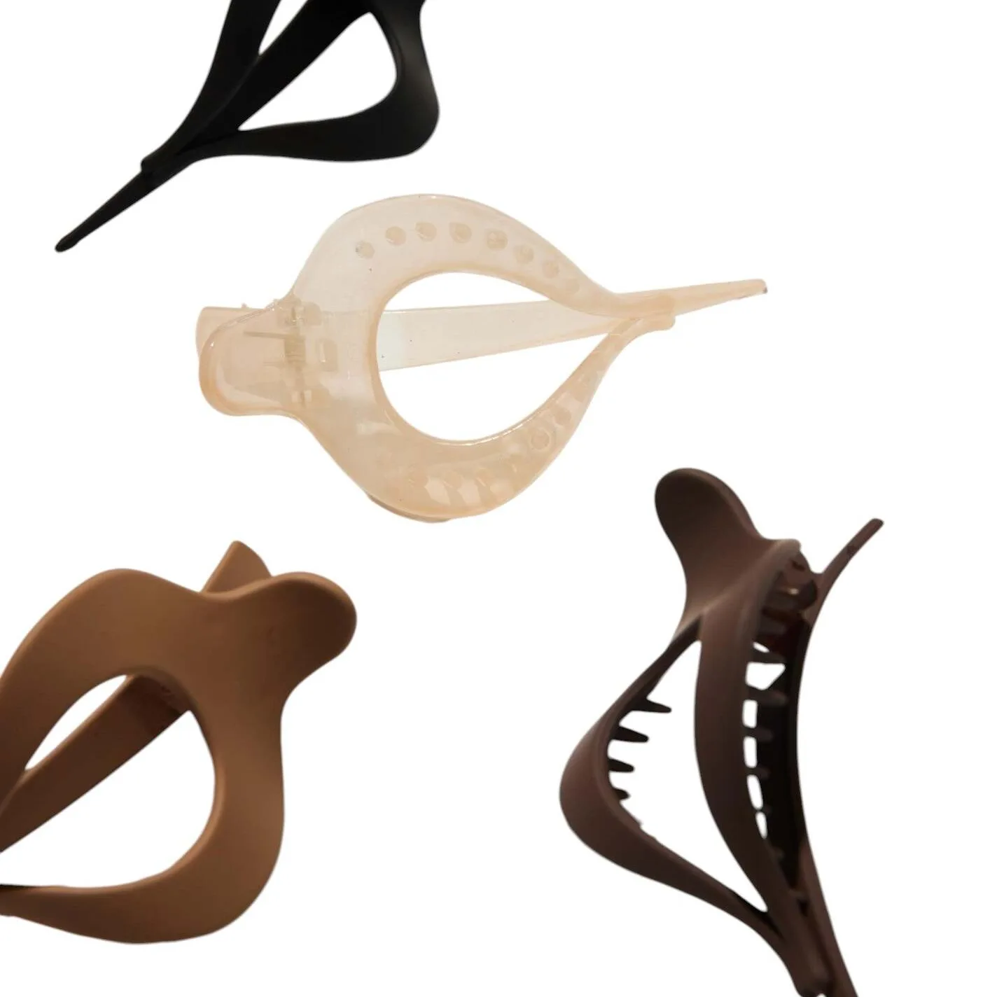 Small Flat Droplet Claw Hair Clip - 4 pack