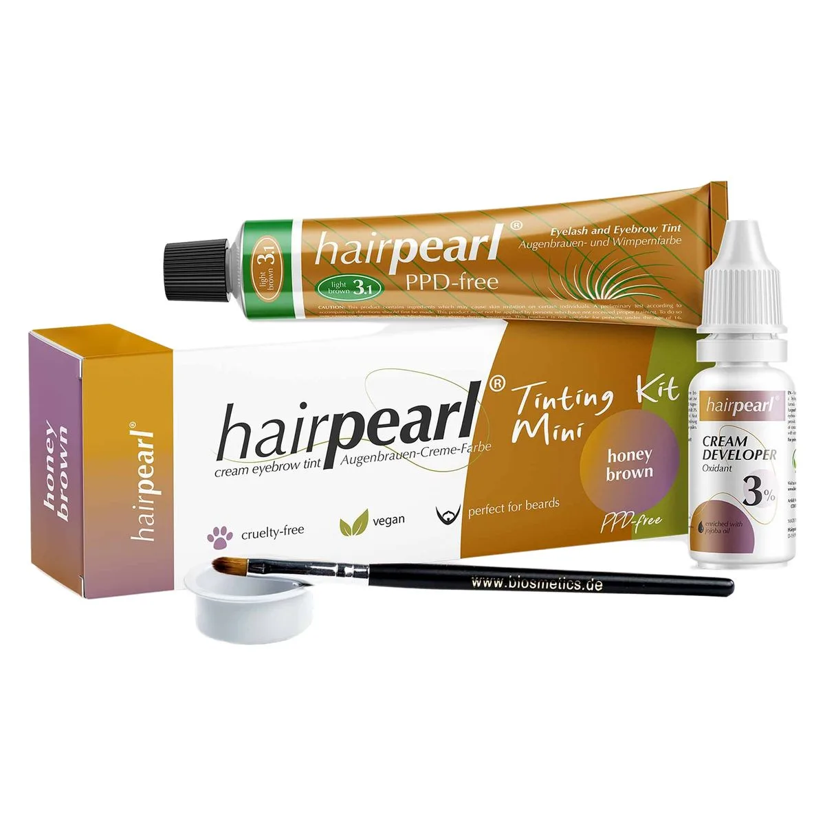 Hairpearl PPD Free Tinting Kit Mini No 3.1 Honey Brown 20ml