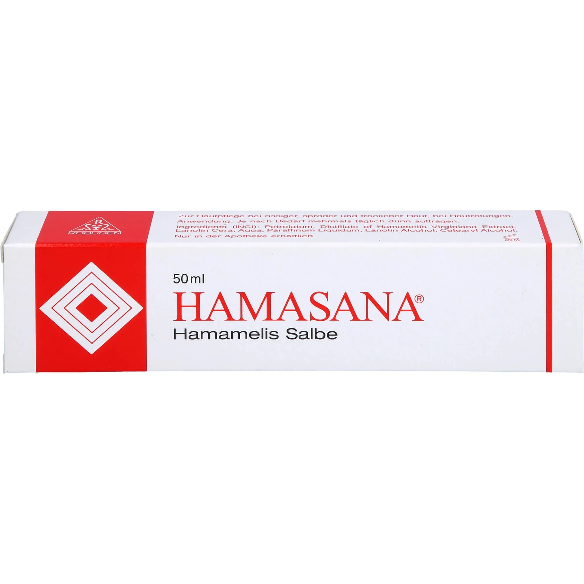 HAMASANA Hamamelis Salbe zur Hautpflege bei rissiger, spröder und trockener Haut, 50 g Salbe