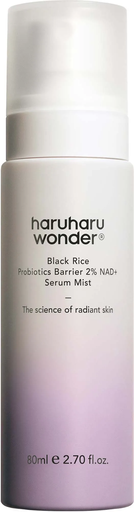 Haruharu Wonder Black Rice Probiotics Barrier NAD+ Serum Mist Förnyande ansiktsserum i spray 80 ml