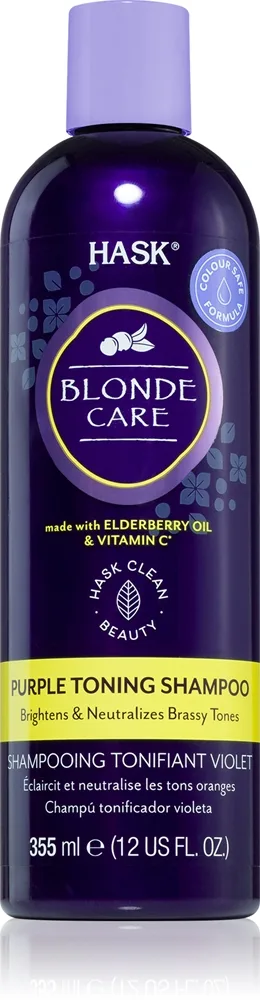 HASK Blonde Care Purple Shampoo violetti shampoo keltaisia sävyjä neutralisoiva 355 ml
