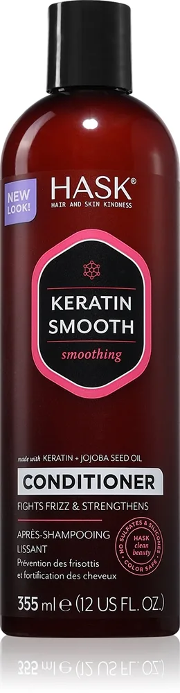 HASK Keratin Protein Smoothing Conditioner Mjukgörande balsam För skadat, kemiskt behandlat hår 355 ml