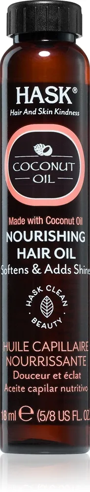 HASK Monoi Coconut Oil Forskønnende olie for skinnende og blødt hår 18 ml