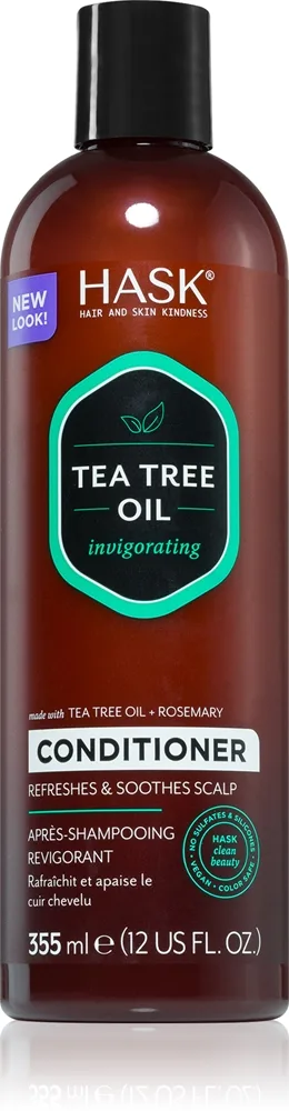 HASK Tea Tree Oil & Rosemary Uppfriskande balsam För torr och kliande hårbotten 355 ml