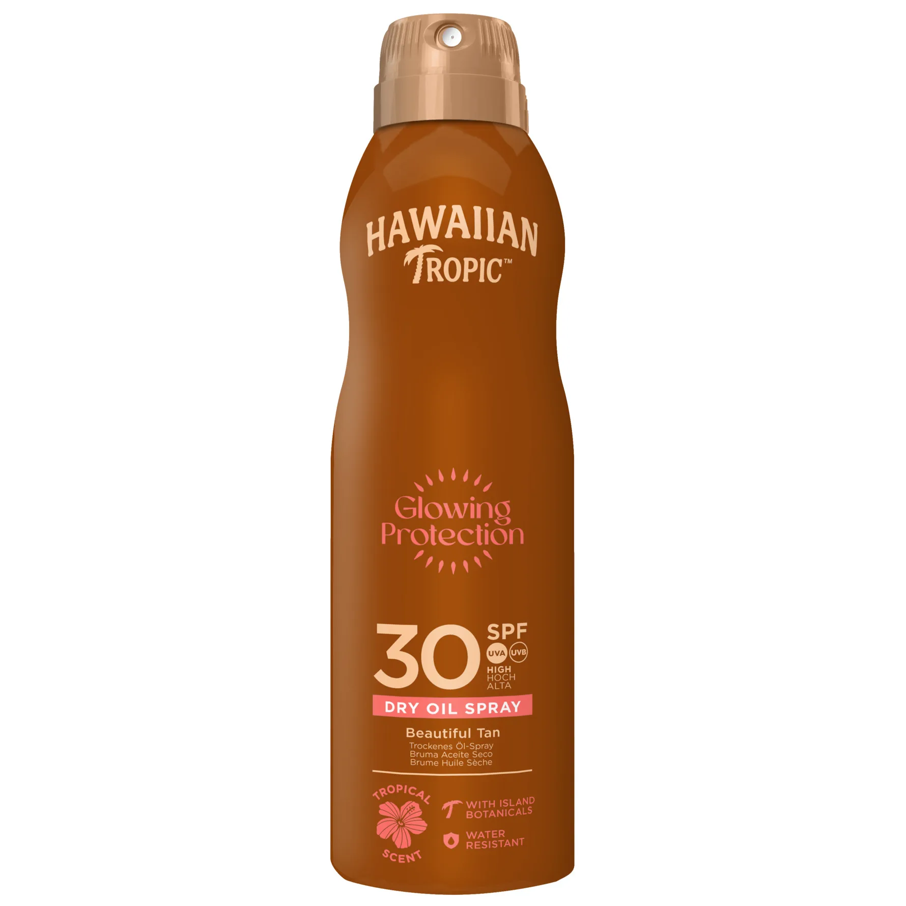 Hawaiian Tropic Glowing Protection Dry Oil Spray Torr solskyddsolja i spray SPF 30 180 ml