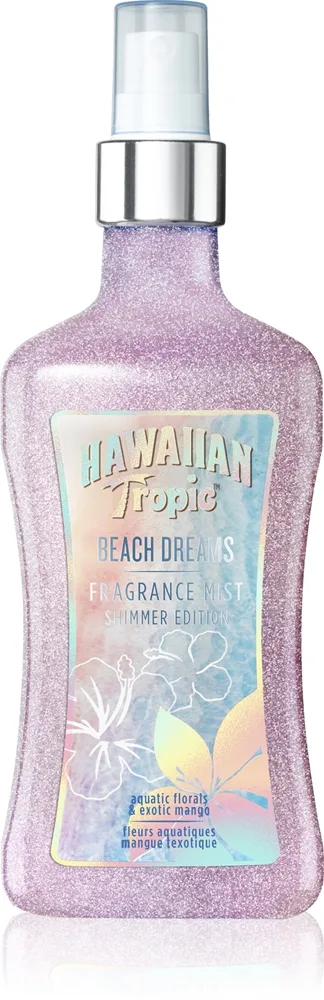 Hawaiian Tropic Perfumes Beach Dreams Shimmer vartalosuihke sisältää kimalteita naisille 250 ml