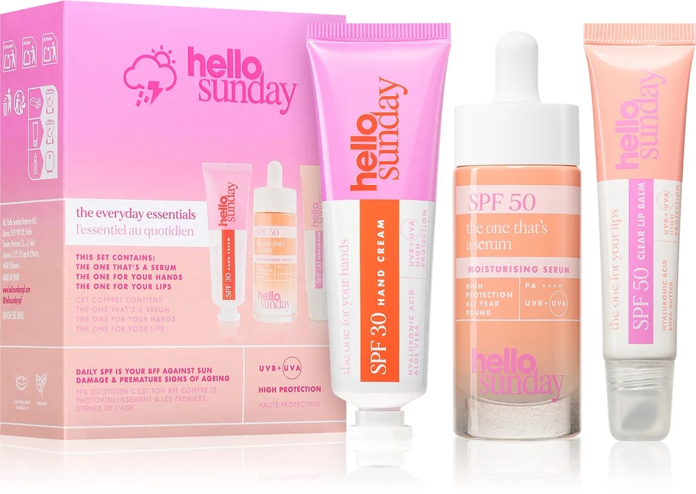 hello sunday the everyday essentials sæt til at give en strålende hud