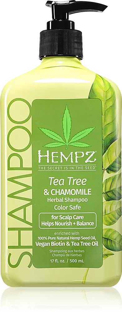 HEMPZ Tea Tree & Chamomile kevyt kosteuttava shampoo hiuksiin 500 ml