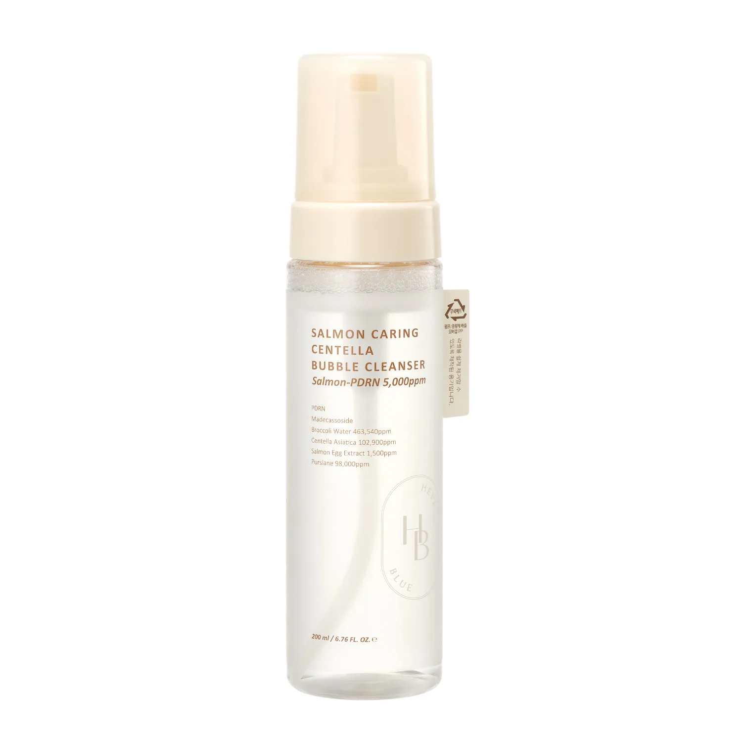 Heveblue Salmon Caring Centella Bubble Cleanser - Nude - 200 ML