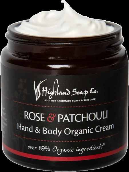 Highland Soap Organic Hand & Body Cream 120ml Rose & Patchouli
