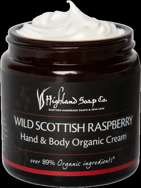 Highland Soap Organic Hand & Body Cream 120ml Wild Scottish Raspberry