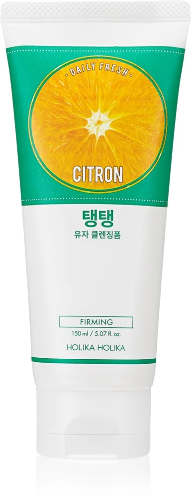 Holika Holika Daily Fresh Citron Eksfolierende renseskum til fedtet og kombineret hud 150 ml