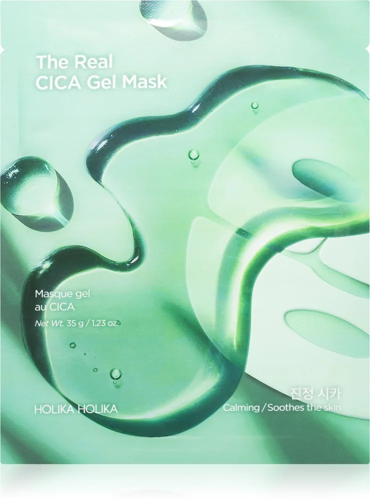 Holika Holika The Real CICA Gel Mask Lindrande arkmask för ansiktet med återfuktande effekt 35 g