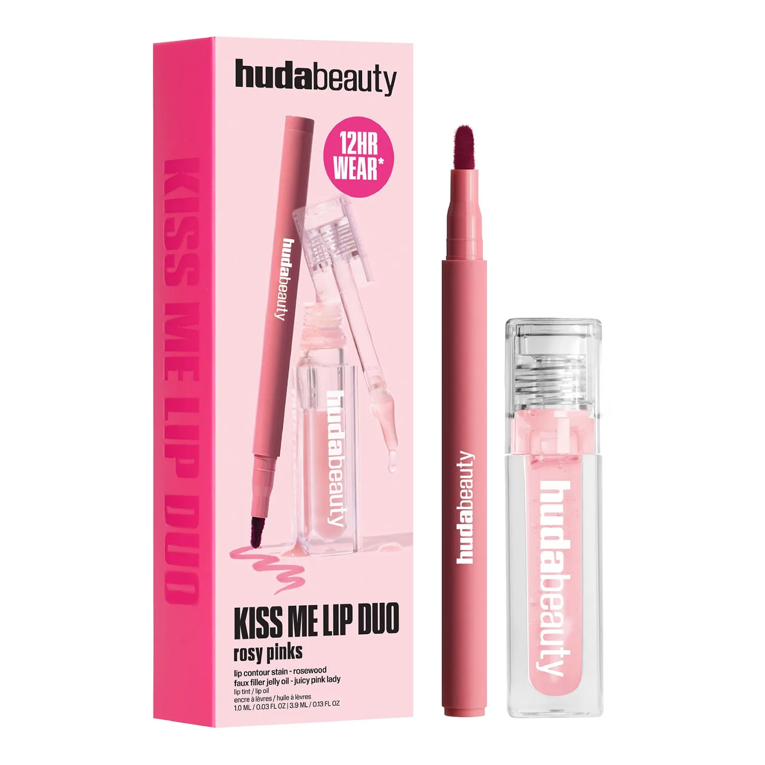 Huda Beauty - Kiss Me Lip Duo Rosy Pinks - Sæt Til Læberne - Kits Me Lip Duo - For Women