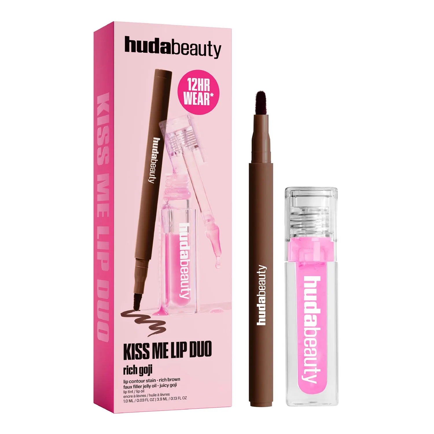 HUDA BEAUTY Kiss Me Lip Duo Rich Goji Huulimeikkisetti
