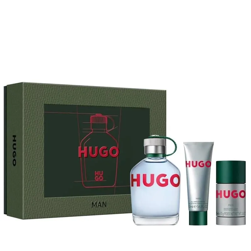 Giftset Hugo Boss Hugo Man Edt 125ml + Deostick 75ml + Shower Gel 50ml
