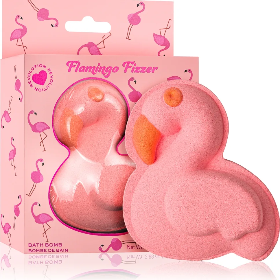I Heart Revolution Bath Fizzer Flamingo kylpypommi tuoksuva Pineapple & Peach 110 g