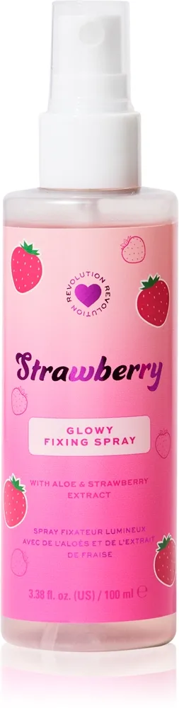 I Heart Revolution Strawberry Glow Fixing Spray Uppljusande fixerande spray Skugga Strawberry 100 ml