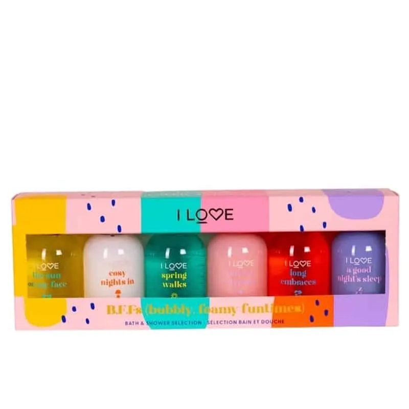 I LOVE B.F.Fs Bubly, Foamy funtimes Shower Gel Set 6 x 100 ml