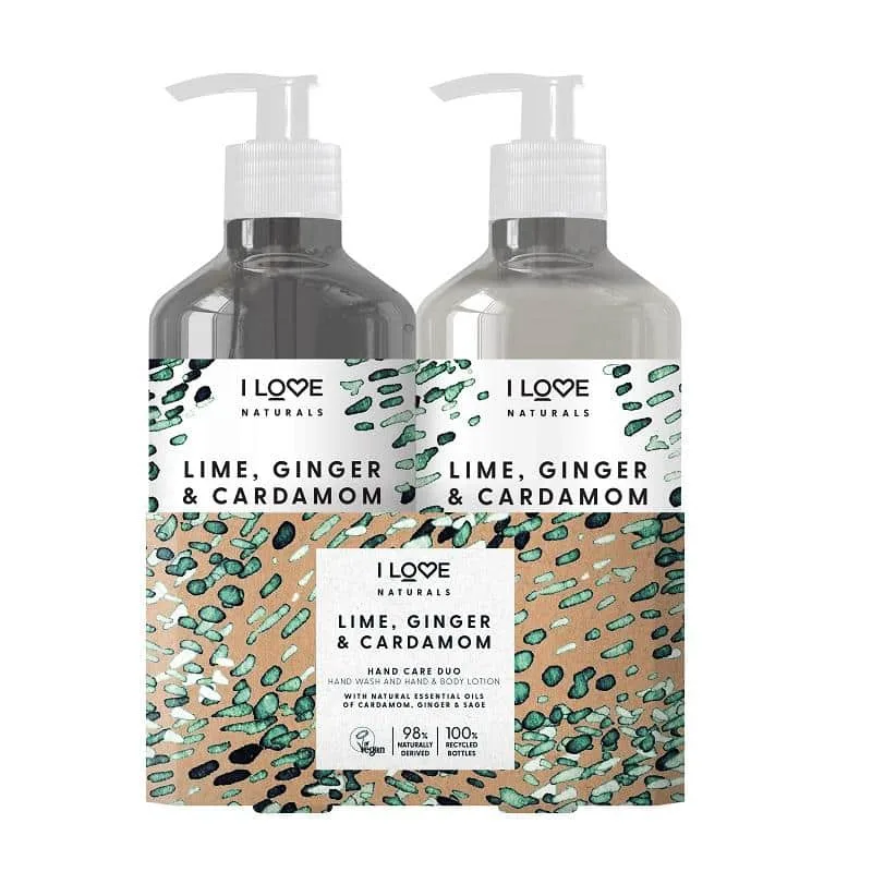 I Love Naturals Lime, Ginger & Cardamom Hand Care Duo 2 x 500ml