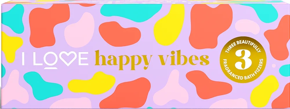 I Love Special Moments Happy Vibes kylpypommi tuoksu Mango, Grapefruit, Peach 3x150 g
