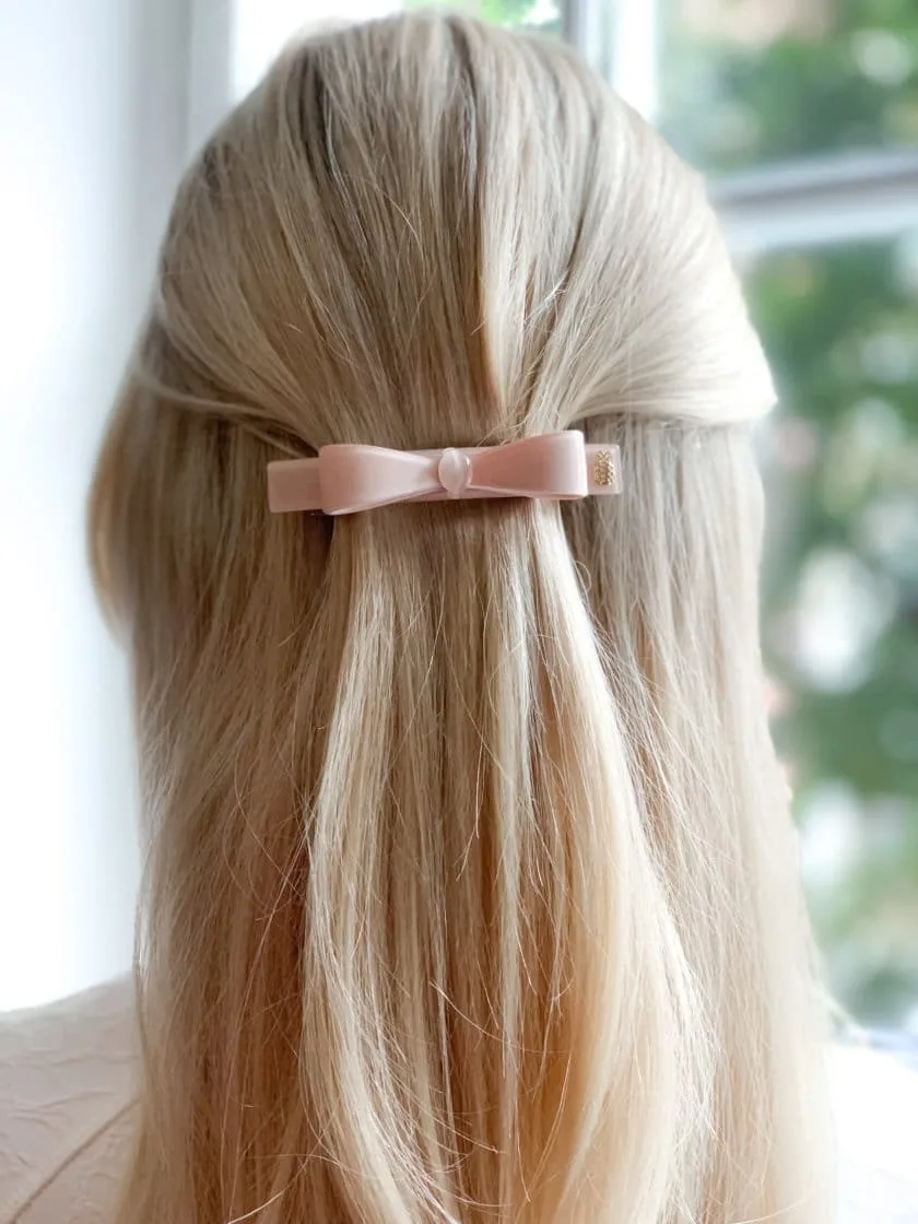 Ia Bon Bow Clip Sparkling Nude Pink