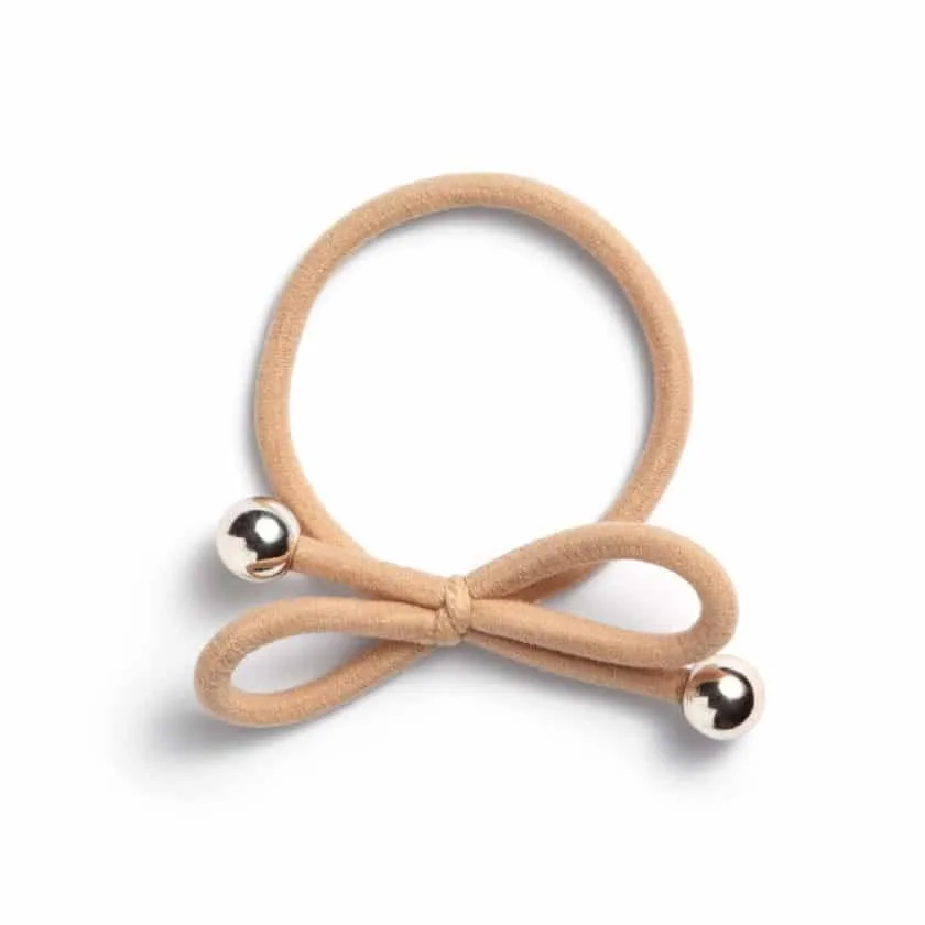 IA BON Hair Tie Gold Bead Beige - 1 pcs