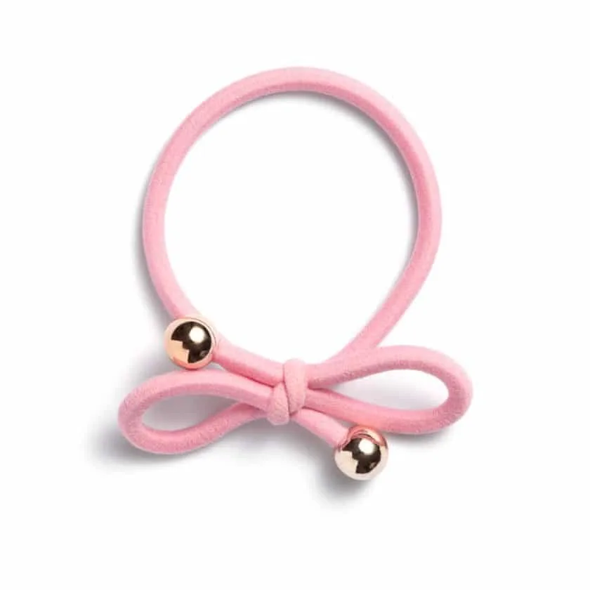 IA BON Hair Tie Gold Bead Light Pink - 1 pcs