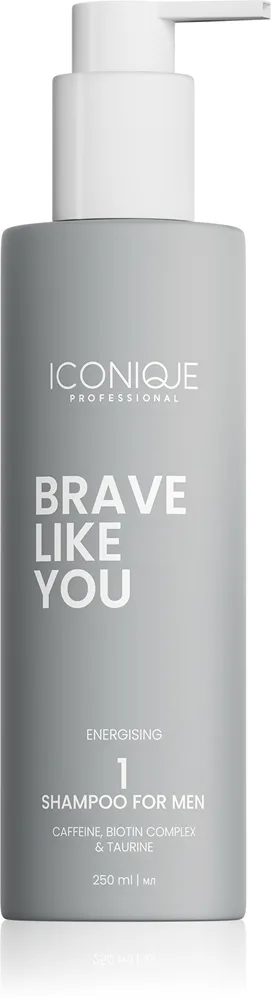 ICONIQUE Professional BRAVE LIKE YOU Energising Shampoo energisoiva shampoo miehille 250 ml